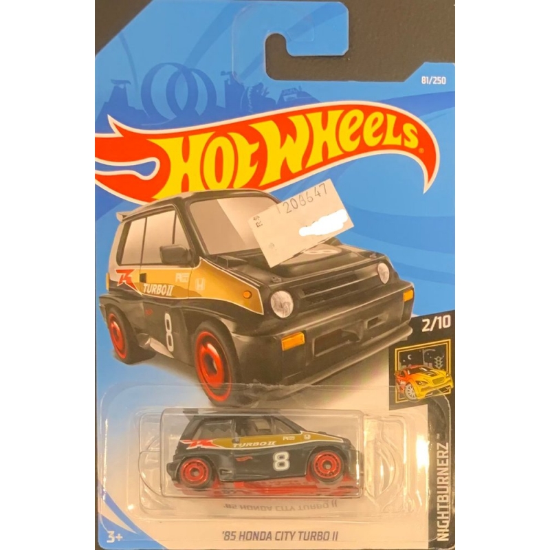 HOT WHEELS - ´85 HONDA CITY TURBO II PRETO DE 2017 2/10 COM BLISTER NORMAL