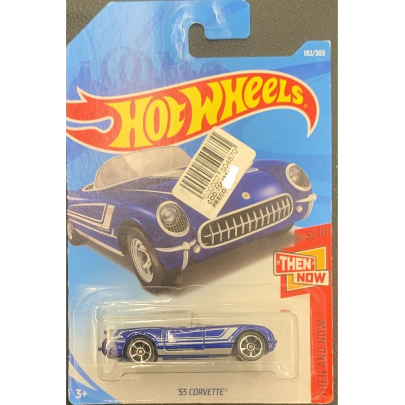 HOT WHEELS SHELBY 55 CORVETTE 5/10 2017 AZUL COM EMBALAGEM NORMAL