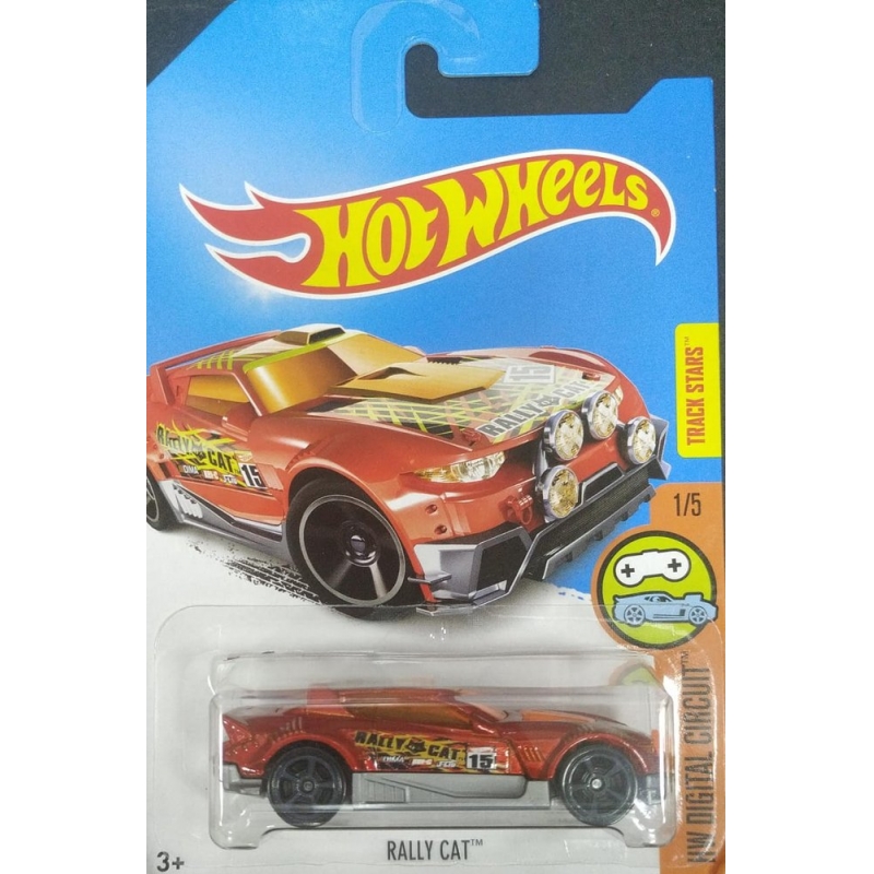 HOT WHEELS RALLY CAT 1/5 2015 TRACK STARS VERMELHO EMBALAGEM NORMAL