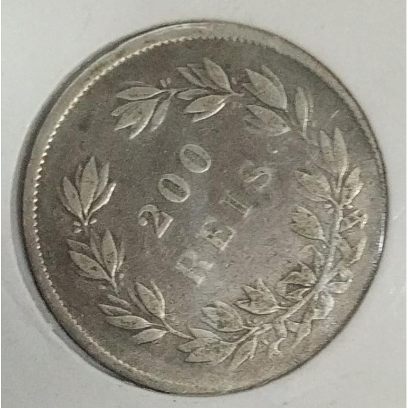 PORTUGAL-MOEDA DE 200 REIS DE 1855 PEDRO V