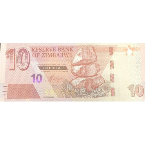 ZIMBABUE 10 DOLLARS DE 2020 FLOR DE ESTAMPA