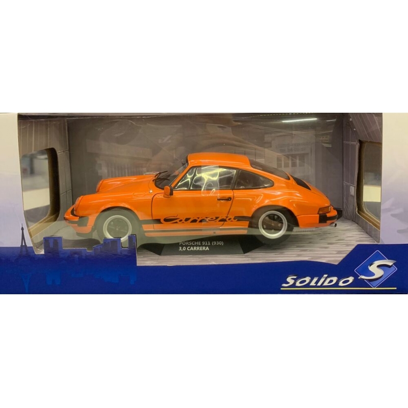 MINIATURA SOLIDO 1:18 PORSCHE 911 (930) 3,0 CARRERA LARANJA