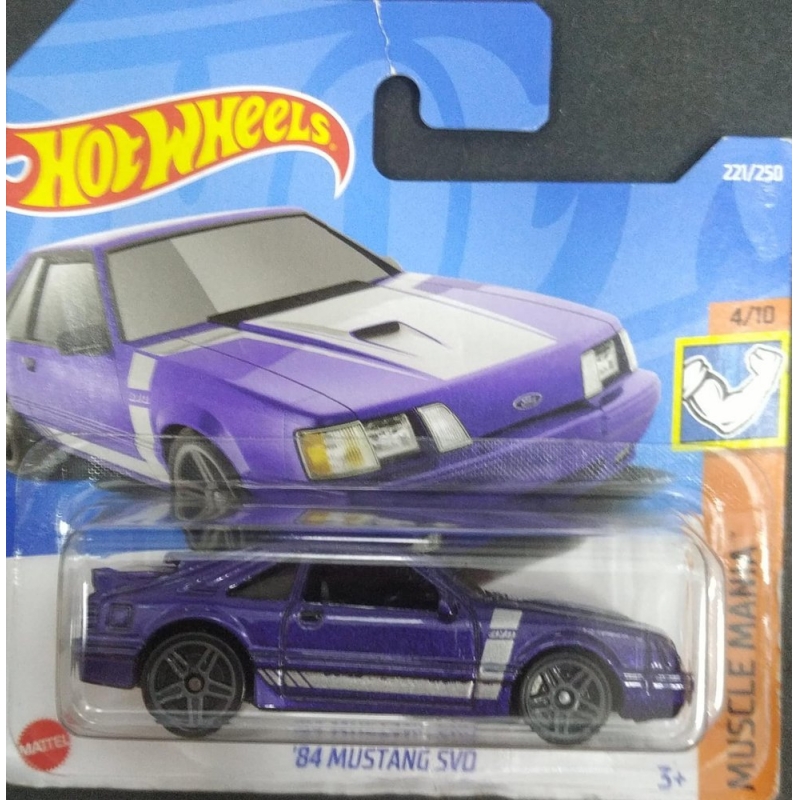 HOT WHEELS 84 MUSTANG SVD 4/10 ROXO 2021 BLISTER PEQUENO