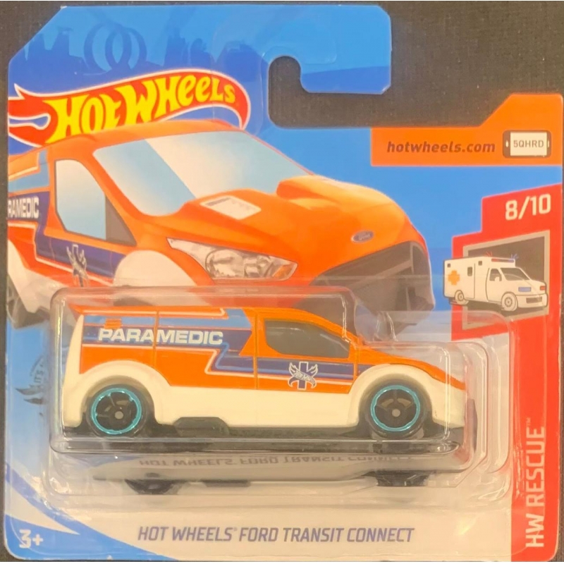 HOT WHEELS-HOT WHEELS FORD TRANSIT CONNECT LARANJA DE 2018 8/10 BLISTER PEQUENO