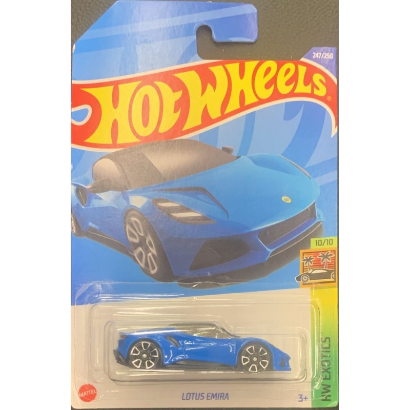 HOT WHEELS LOTUS EMIRA 10/10 2021 AZUL COM EMBALAGEM NORMAL