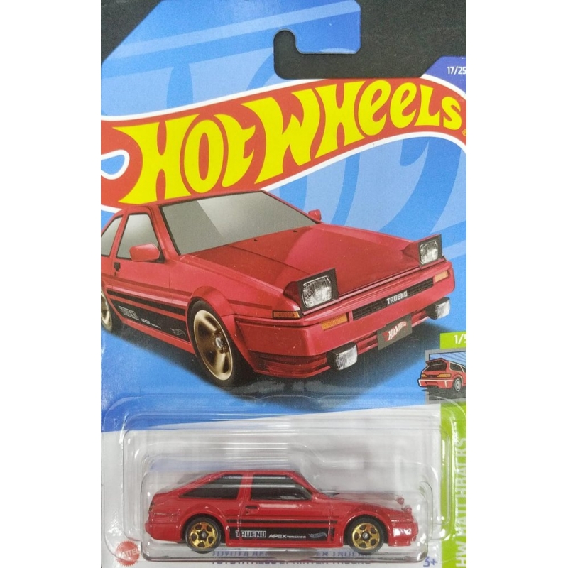 HOT WHEELS TOYOTA AE86 SPRINTER TRUENO 1/5 2021 VERMELHO EMBALAGEM NORMAL