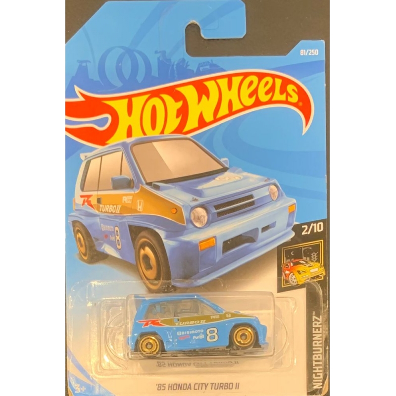 HOT WHEELS - ´85 HONDA CITY TURBO II AZUL DE 2017 2/10 COM BLISTER NORMAL