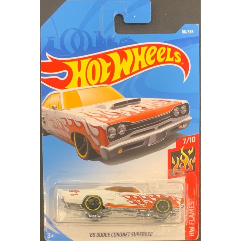 HOT WHEELS - ´69 DODGE CORONET SUPERBEE BRANCO DE 2017 7/10 COM BLISTER NORMAL