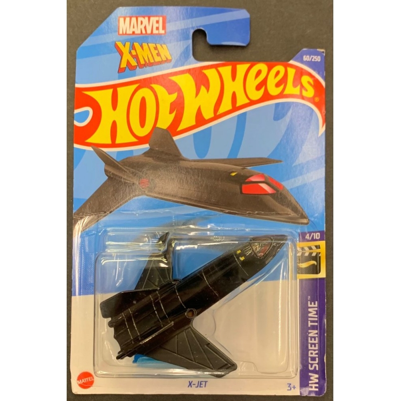 HOT WHEELS - X-MEN X-JET PRETO DE 2021 COM BLISTER NORMAL 4/10