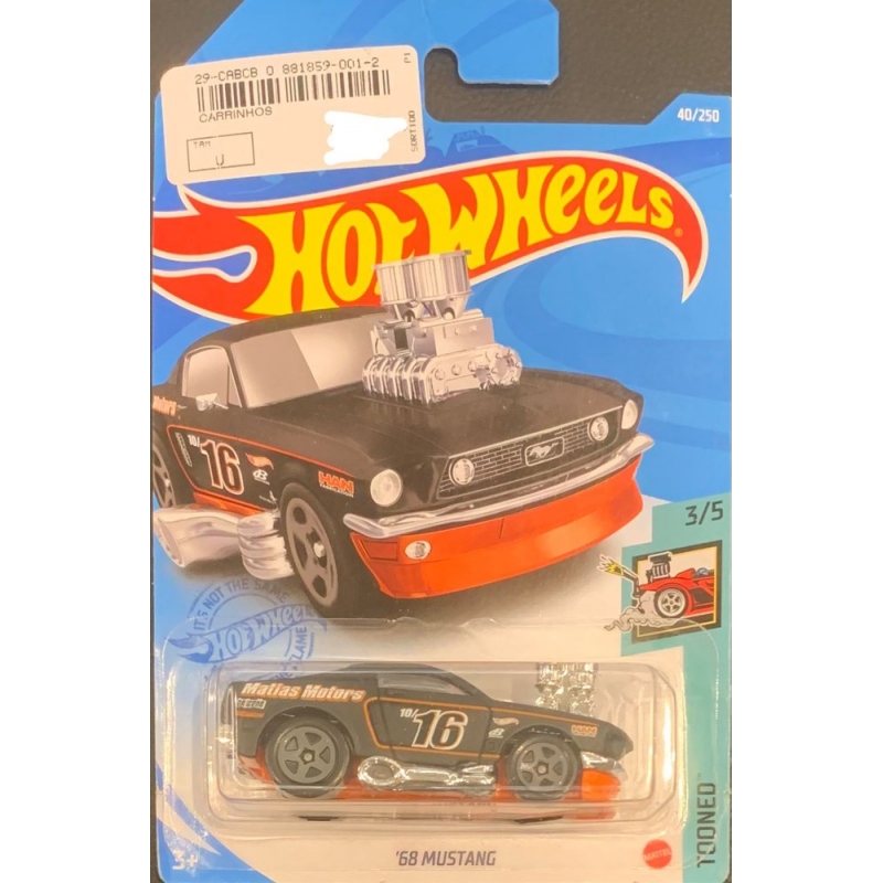 HOT WHEELS - ´68 MUSTANG PRETO DE 2020 3/5 COM BLISTER NORMAL