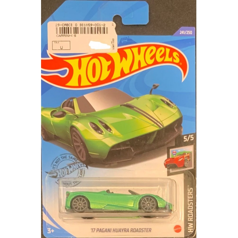 HOT WHEELS - ´17 PAGANI HUAYRA ROADSTER VERDE DE 2018 5/5 COM BLISTER NORMAL