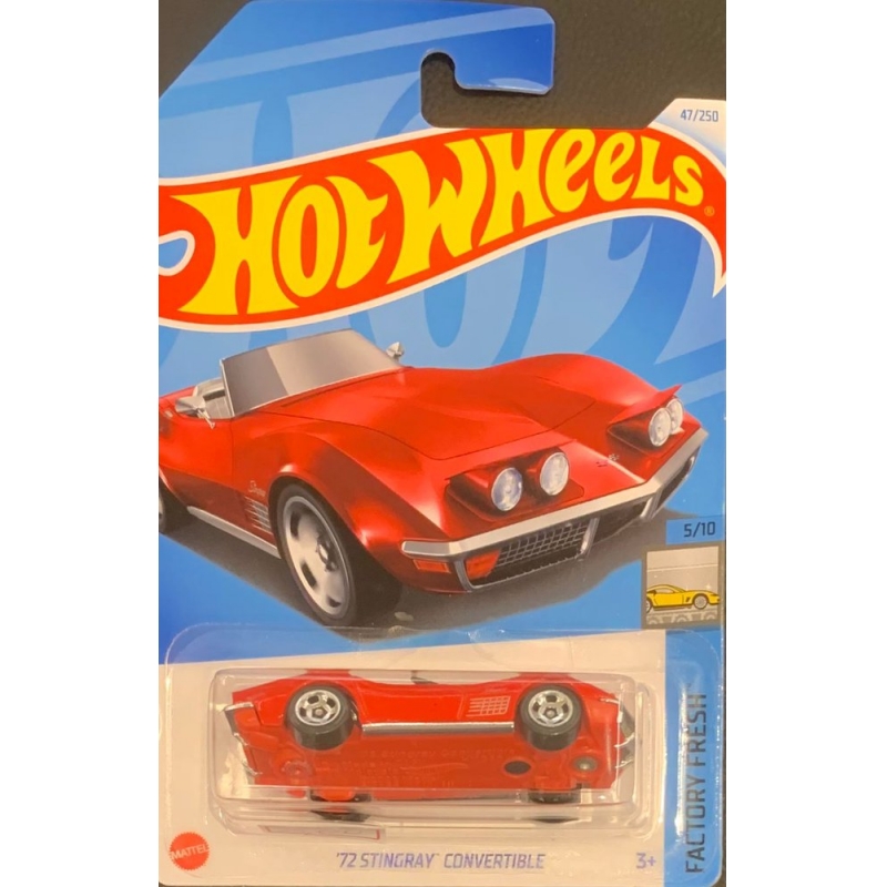 HOT WHEELS - ´72 STINGRAY CONVERTIBLE VERMELHO DE 2021 5/10 COM BLISTER NORMAL