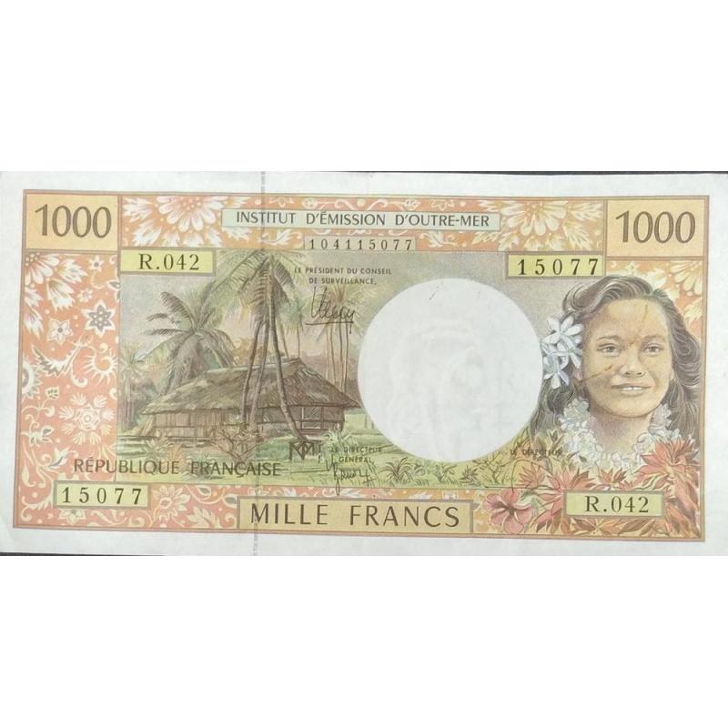 POLINESIA- CEDULA DE 1000 FRANCS TERRITORIO FANCES NO PACIFICO 2003 MBC