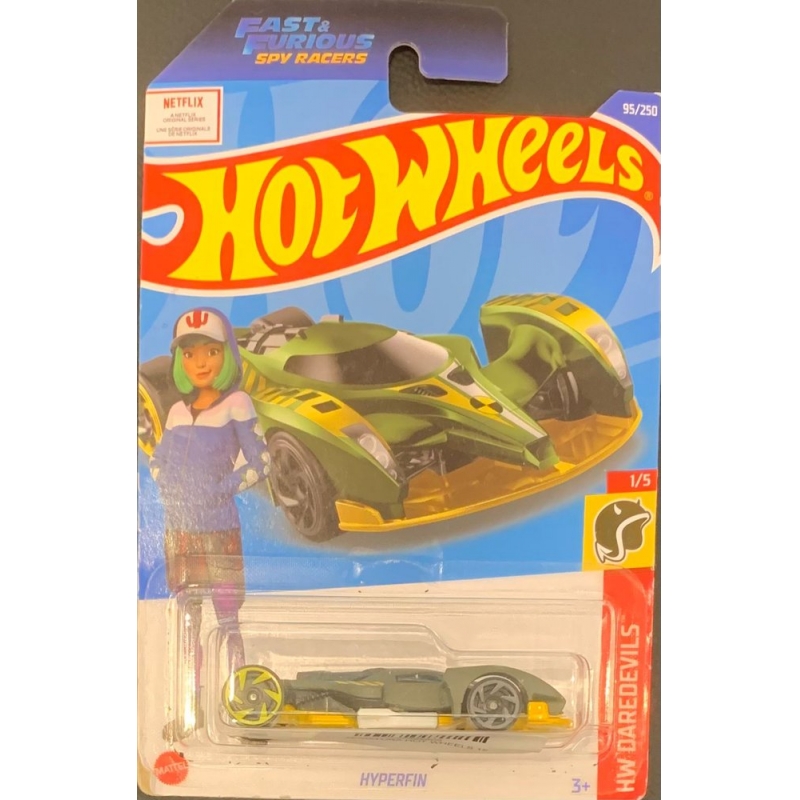 HOT WHEELS - HYPERFIN VERDE DE 2021 1/5 COM BLISTER NORMAL