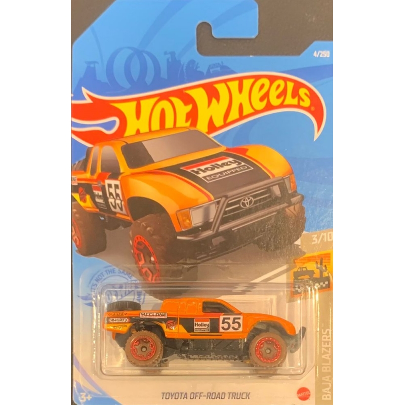 HOT WHEELS - TOYOTA OFF-ROAD TRUCK LARANJA DE 2020 3/10 COM BLISTER NORMAL