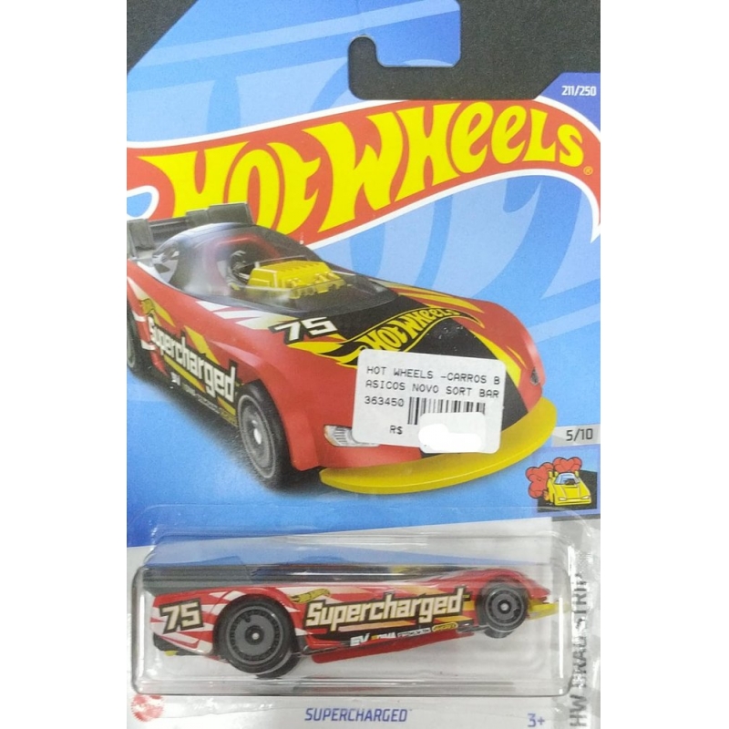 HOT WHEELS SUPERCHARGED 5/10 2021 VERMELHO EMBALAGEM NORMAL