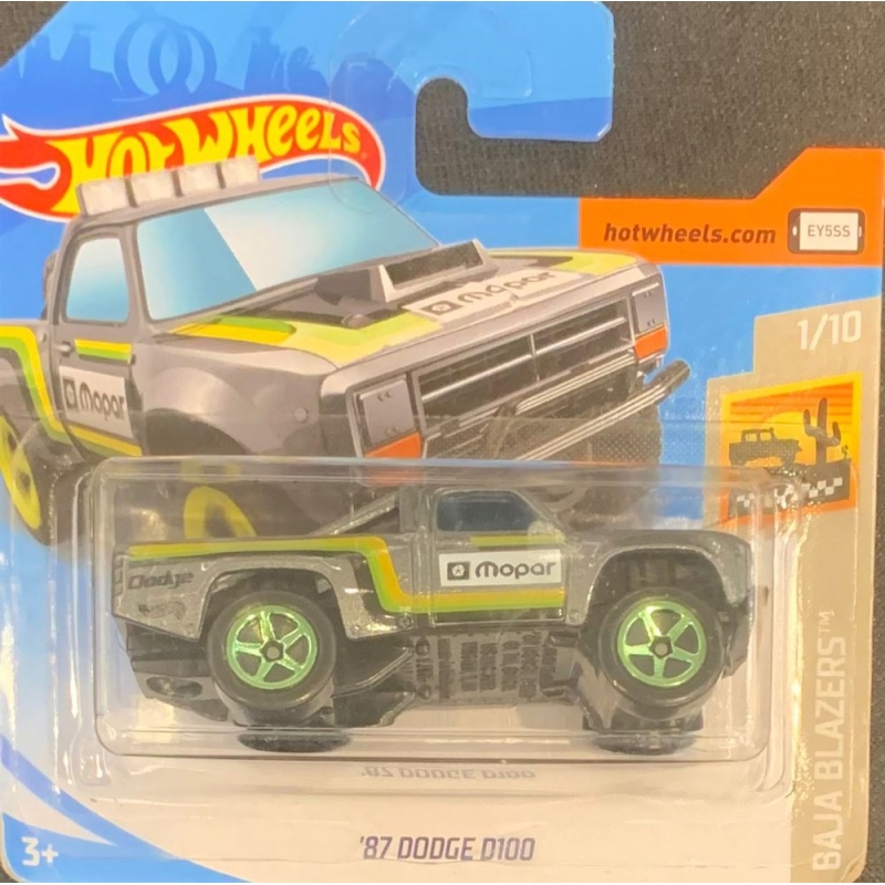 HOT WHEELS - ´87 DODGE D100 CINZA DE 2018 1/10 COM BLISTER PEQUENO