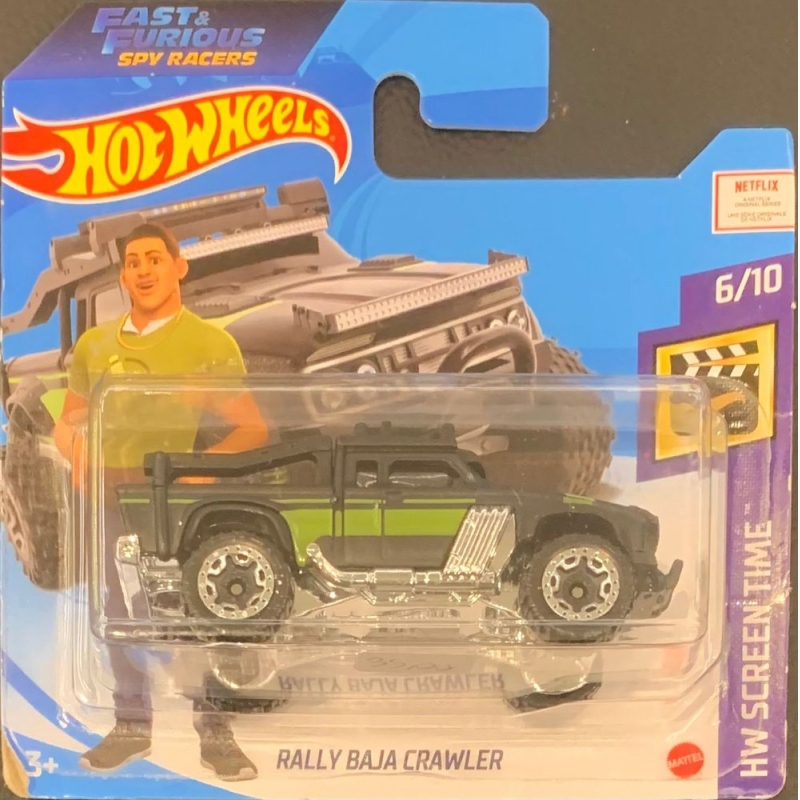 HOT WHEELS - RALLY BAJA CRAWLER PRETO E VERDE DE 2018 6/10 COM BLISTER PEQUENO