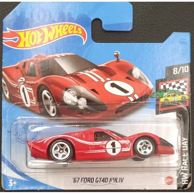 HOT WHEELS - ´67 FORD GT40 MK.IV VERMELHO DE 2018 8/10 COM BLISTER PEQUENO