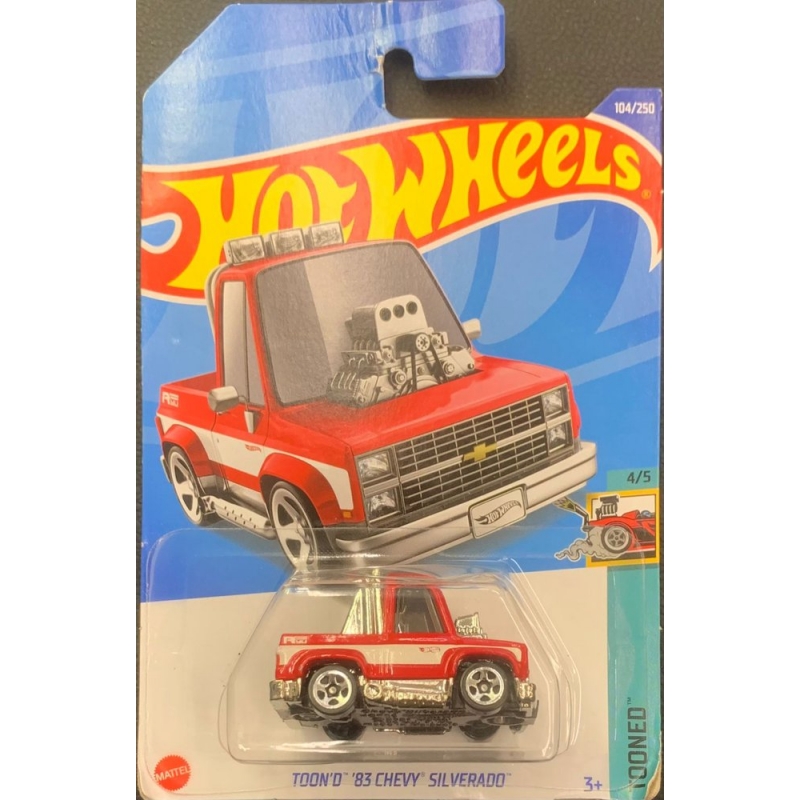 HOT WHEELS - TOON´D ´83 CHEVY SILVERADO VERMELHO DE 2021 4/5COM BLISTER NORMAL