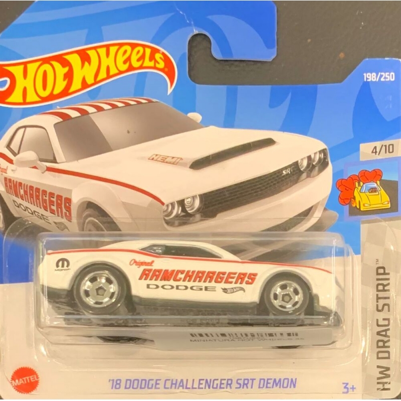 HOT WHEELS - ´18 DODGE CHALLENGER SRT DEMON BRANCO DE 2021 4/10 BLISTER PEQUENO