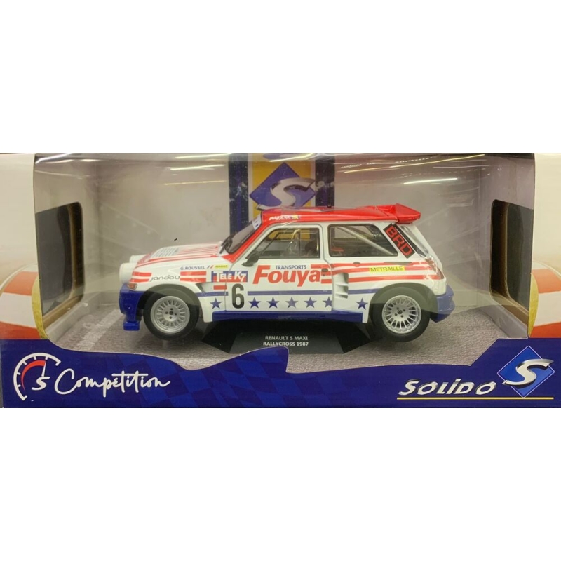 MINIATURA SOLIDO 1:18 COMPETITION RENAULT 5 MAXI RALLYCROSS 1987 BRANCO