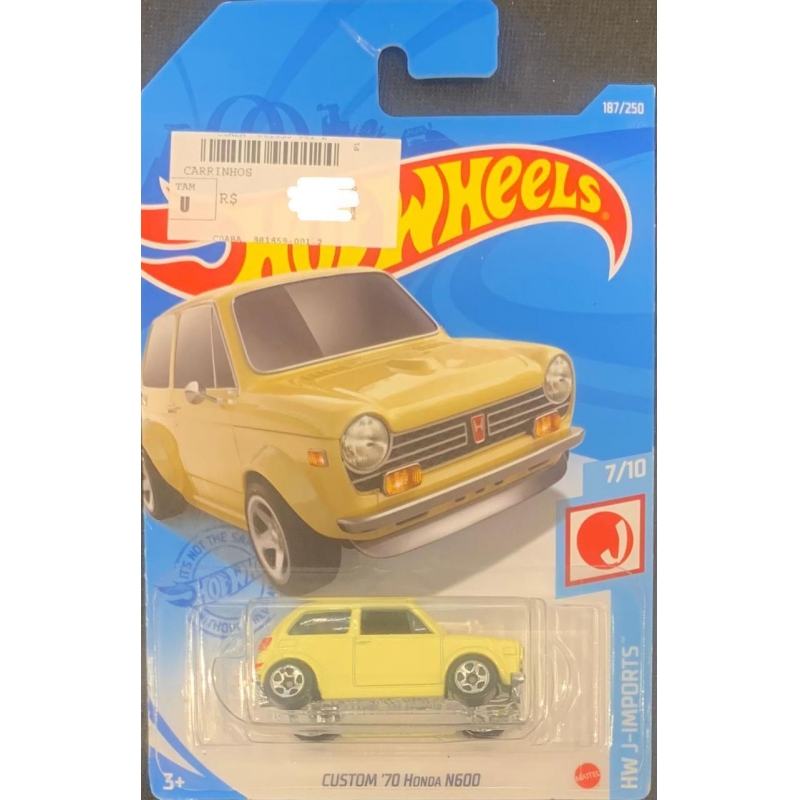 HOT WHEELS - CUSTOM ´70 HONDA N600 BEJE DE 2020 7/10 COM BLISTER NORMAL