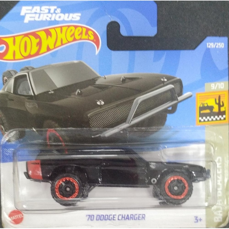 HOT WHELS FAST E FURIOUS 70 DODGE CHARGER 9/10 2021 EMBALAGEM PEQUENA