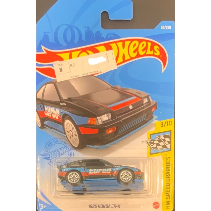 HOT WHEELS - 1985 HONDA CR-X PRETO DE 2020 3/10 COM BLSITER NORMAL