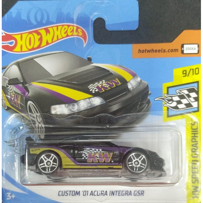 HOT WHEELS CUSTOM 01 ACURA INTEGRA GSR 9/10 PRETO 2018 EMBALAGEM PEQUENA