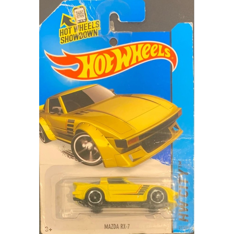 HOT WHEELS - MAZDA RX-7 AMARELO DE 2013 COM BLISTER NORMAL