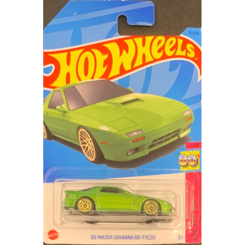 HOT WHEELS - ´89 MAZDA SAVANNA RX-7 FC3S VERDE DE 2021 4/10 COM BLISTER NORMAL