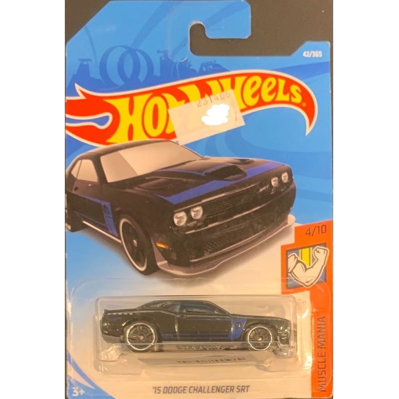 HOT WHEELS - ´15 DODGE CHALLENGER SRT PRETO DE 2017 4/10 COM BLISTER NORMAL