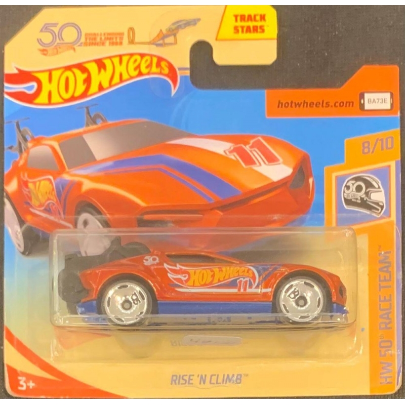 HOT WHEELS - HW 50 RISE´N CLIMB LARANJA DE 2018 8/10 COM BLISTER TEMATICO