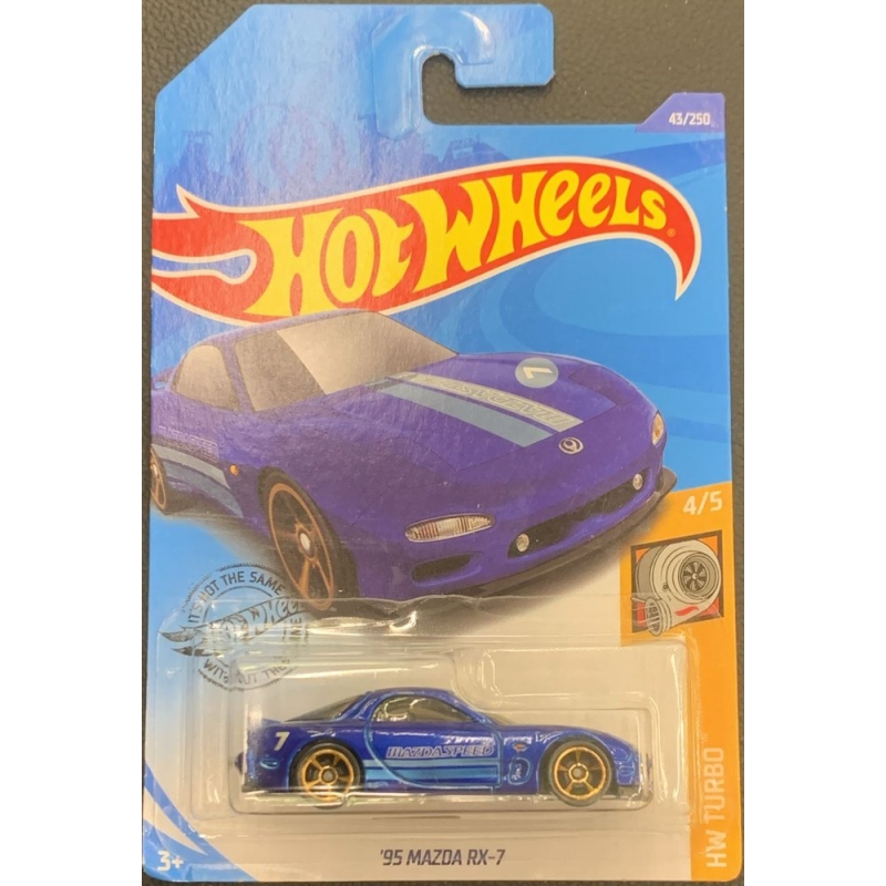 HOT WHEELS 95 MAZDA RX-7 4/5 2018 AZUL COM EMBALAGEM NORMAL