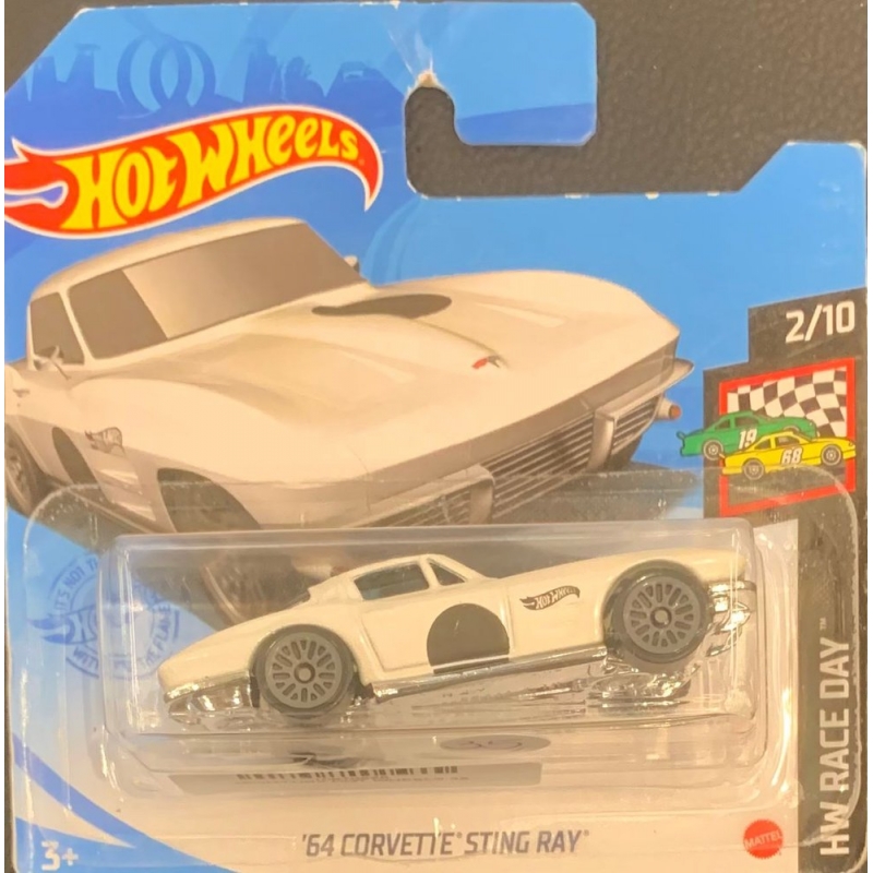 HOT WHEELS - ´64 CORVETTE STING RAY BRANCO DE 2018 2/10 COM BLISTER PEQUENO