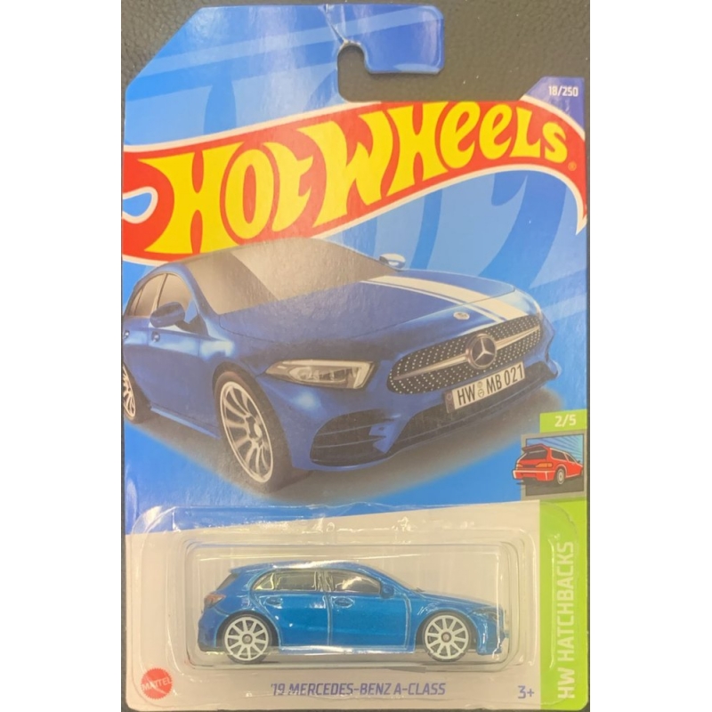 HOT WHEELS 19 MERCEDES -BENZ A-CLASS 2/5 2021 AZUL COM EMBALAGEM NORMAL