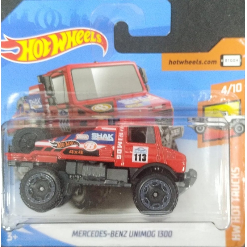 HOT WHEELS MERCEDES-BENZ UNIMOG 1300 4/10 2018 VERMELHO EMBALAGEM PEQUENA