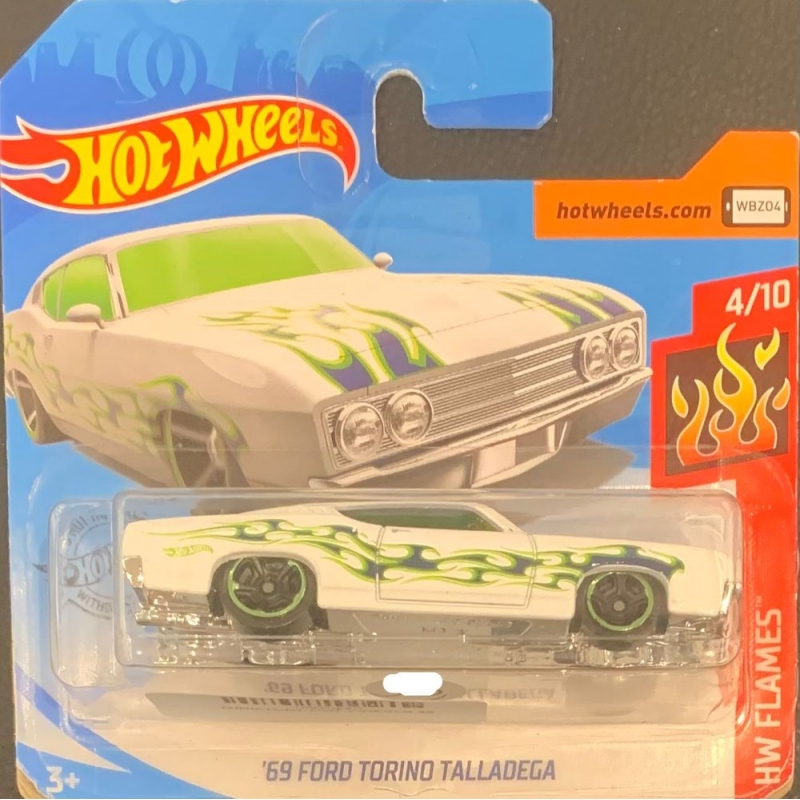 HOT WHEELS - ´69 FORD TORINO TALLADEGA BRANCO DE 2018 4/10 COM BLISTER PEQUENO