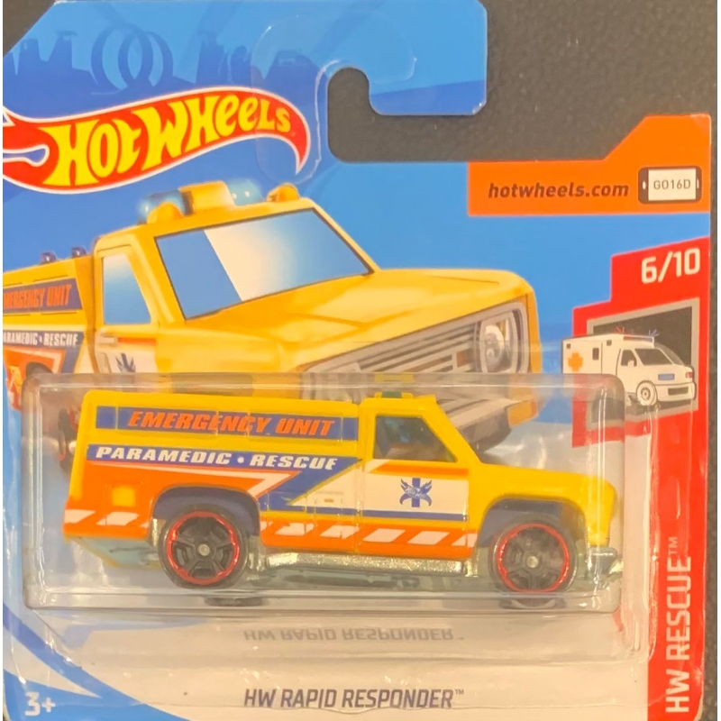 HOT WHEELS - HWRAPID RESPONDER AMARELO DE 2018 6/10 COM BLISTER PEQUENO