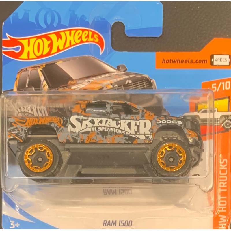 HOT WHEELS - RAM 1500 PRETA COM CINA DE 2017 5/10 COM BLISTER PEQUENO