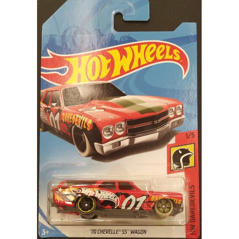 HOT WHEELS - ´70 CHEVELLE SS WAGON VERMELHO DE 2017 1/5 COM BLISTER NORMAL