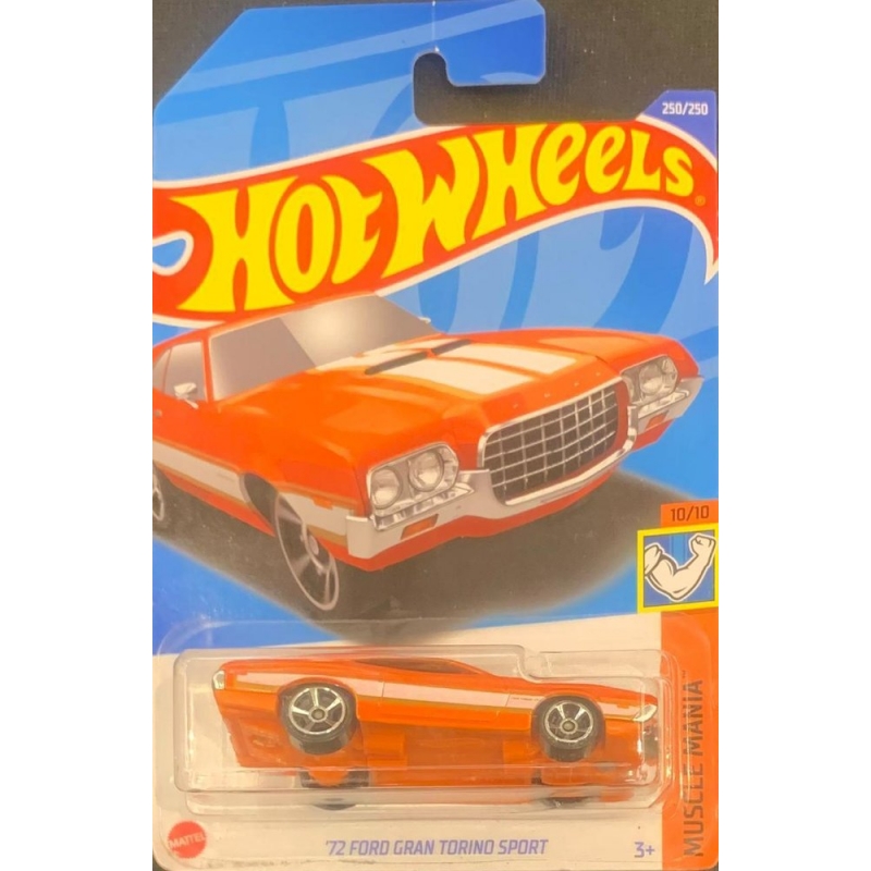 HOT WHEELS - ´72 FORD GRAN TORINO SPORT LARANJA DE 2021 10/10 COM BLISTER NORMAL