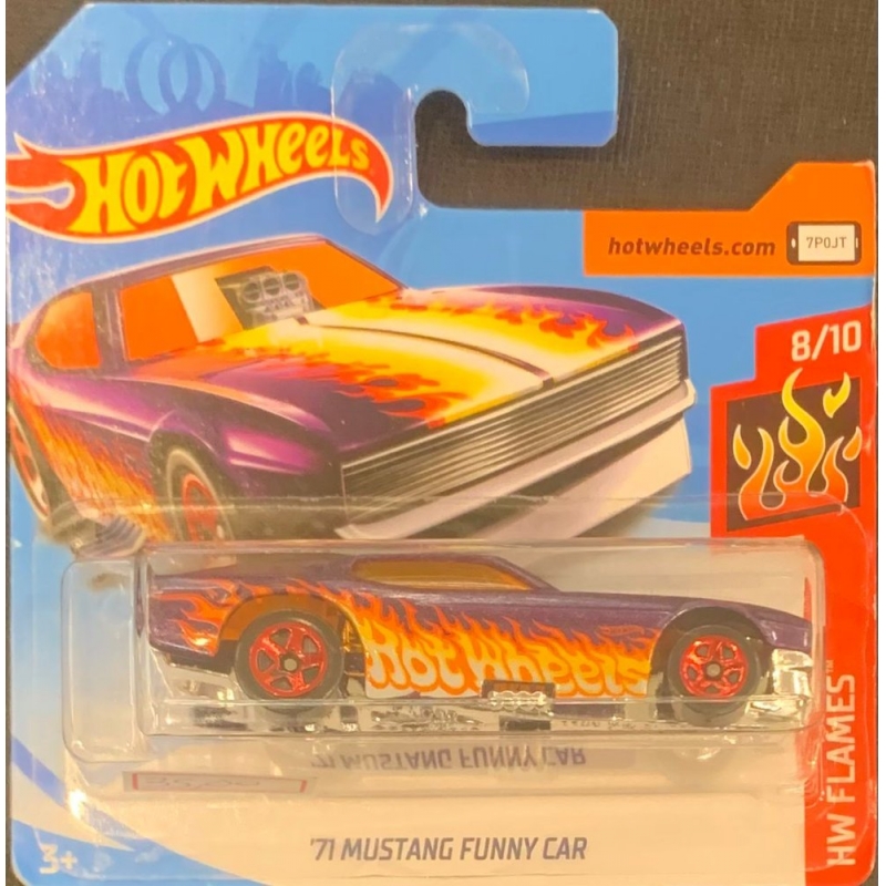 HOT WHEELS - ´71 MUSTANG FUNNY CAR ROXO DE 2018 8/10 COM BLISTER PEUQENO