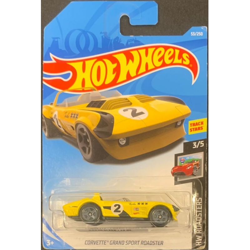 HOT WHEELS - CORVETTE GRAND SPORT ROADSTER AMARELO DE 2017 3/5 BLISTER NORMAL