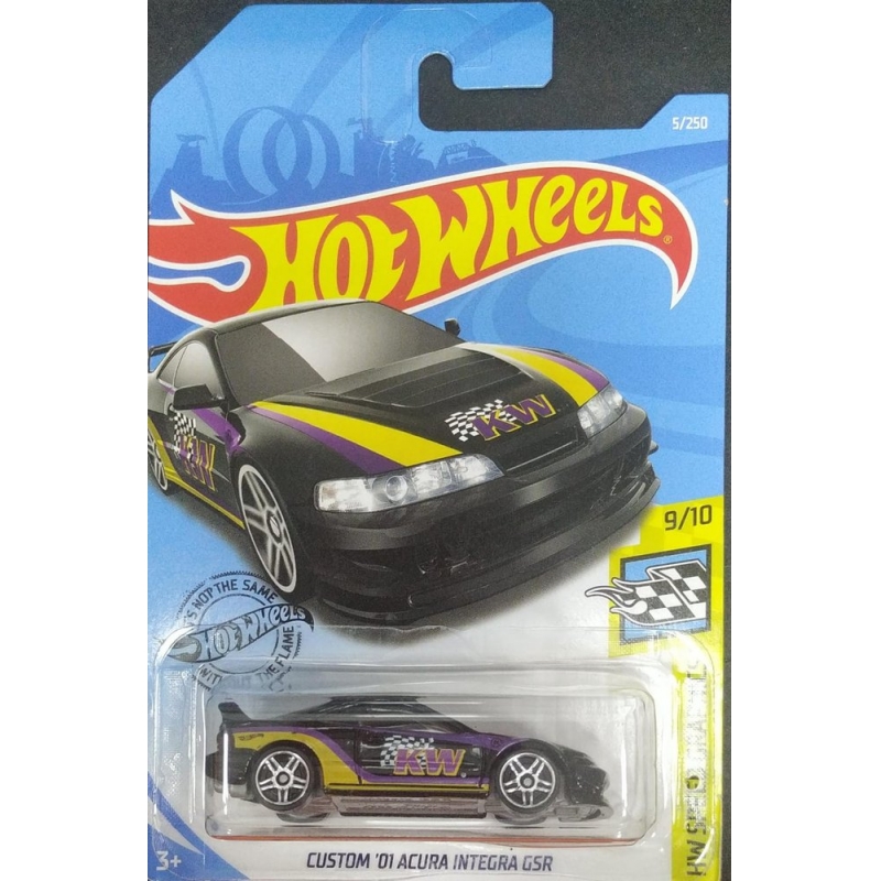 HOT WHEELS CUSTOM 01 ACURA INTEGRA GSR 9/10 PRETO 2018 EMBALAGEM NORMAL