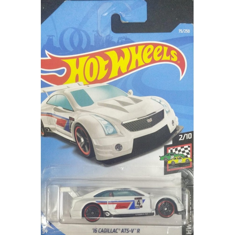 HOT WHEELS 16 CADILLAC ATS-V R 2/10 BRANCO 2017 EMBALAGEM NORMAL