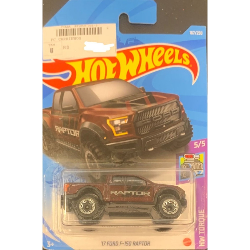 HOT WHEELS - ´17 FORD F-150 RAPTOR VERMELHO DE 2020 5/5 COM BLISTER NORMAL