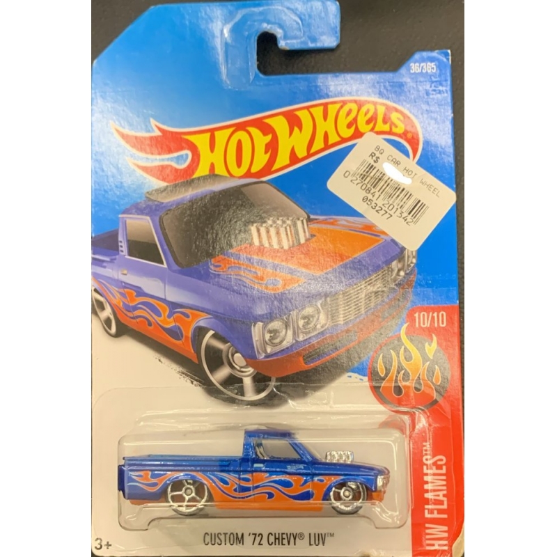 HOT WHEELS - CUSTOM ´72 CHEVY LUV AZUL DE 2015 10/10 COM BLISTER NORMAL