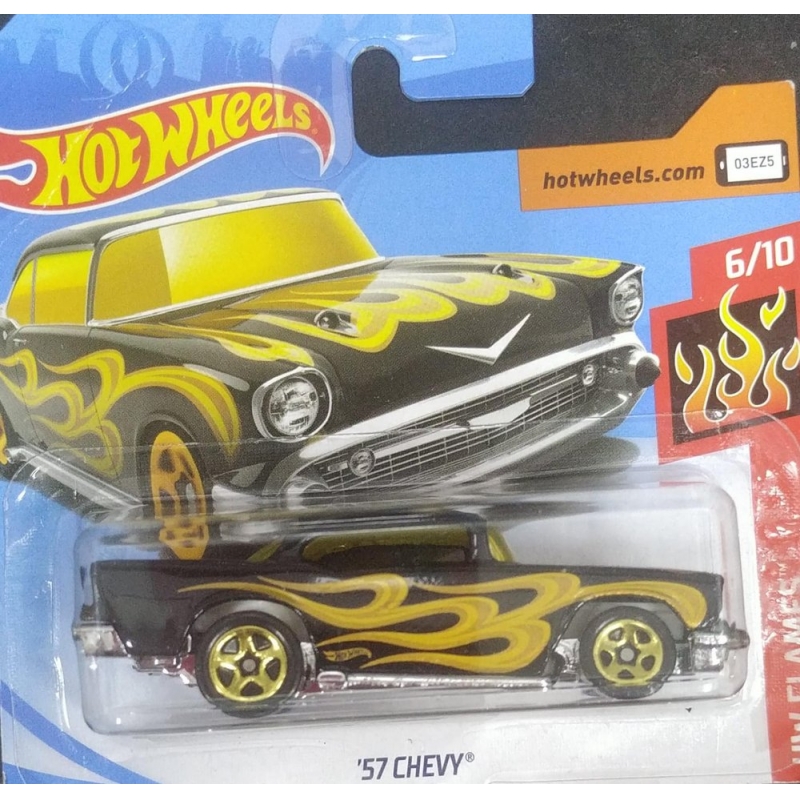 HIT WHEELS 57 CHEVY DE 2018 PRETO 6/10 COM BLISTER PEQUENO